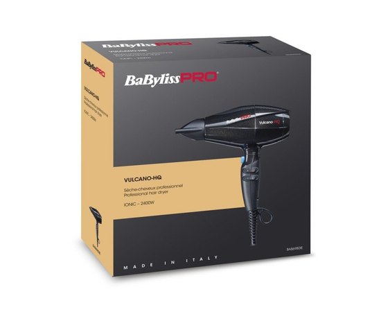 Фен для волос BaByliss PRO BAB6980IE Vulcano-HQ Ionic, 2400 W, изображение 3