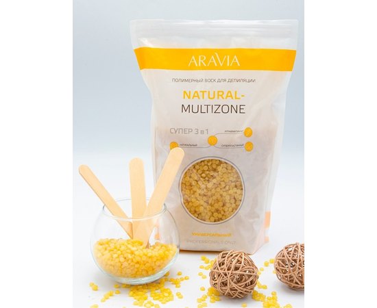 Aravia Professional NATURAL-MULTIZONE Полімерний віск для депіляції універсальний, 1000 г, фото _ab__is.image_number.default