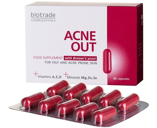 Biotrade Acne Out Food Supplement Харчова добавка, 30 капсул, фото 