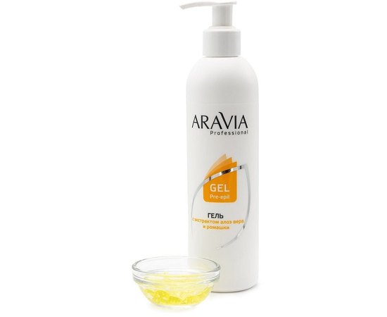Гель для обработки кожи перед депиляцией с экстрактами алоэ вера и ромашки Aravia Professional, 300 ml, изображение 3