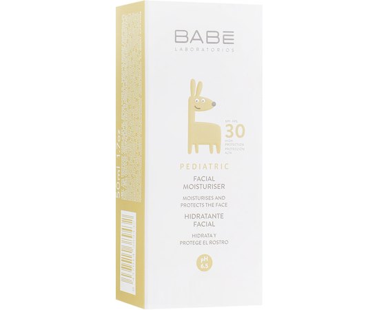 Крем дитячий зволожуючий для обличчя SPF30 Babe Laboratorios Pediatric Facial Moisturiser, 50 ml, фото _ab__is.image_number.default