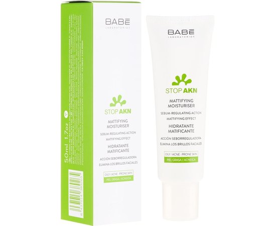 Матирующий крем увлажняющий Babe Laboratorios Stop AKN Mattifying Moisturiser, 50 ml, изображение 2