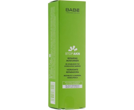 Постакне крем восстанавливающий Babe Laboratorios Stop AKN Repairing Moisturiser, 50 ml, изображение 2