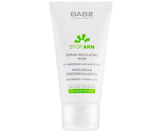 Себорегулирующая маска Babe Laboratorios Stop AKN Sebum-Regulating Mask, 50 ml