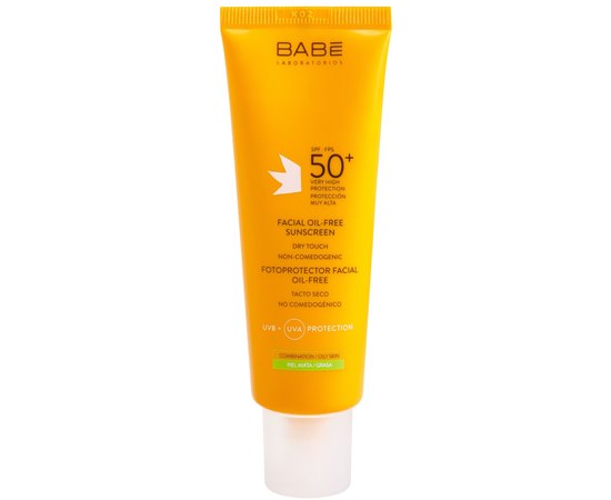 Babe Laboratorios Facial Oil-free Sunscreen SPF50 Сонцезахисний крем для жирної шкіри обличчя, 50 мл, фото 