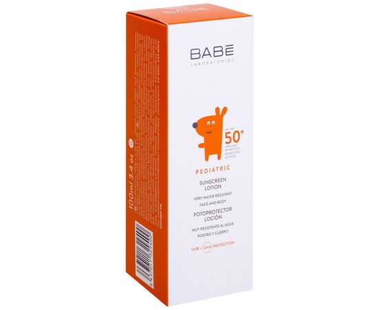 Солнцезащитный лосьон детский SPF50 Babe Laboratorios Pediatric Sunscreen Lotion, 100 ml, изображение 3