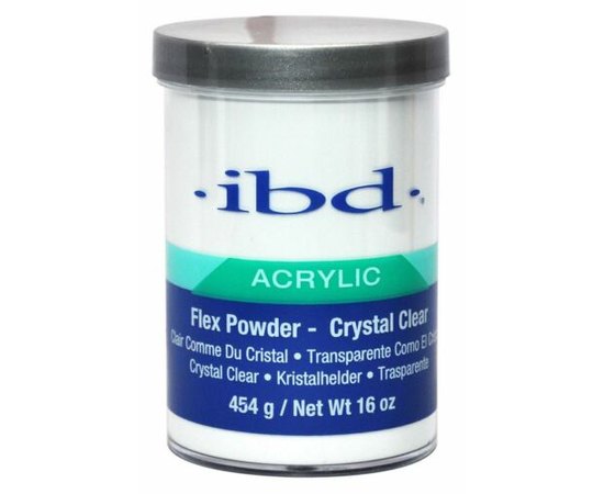 Акриловая пудра прозрачная IBD Crystal Clear Flex Polymer Powder, 454 g