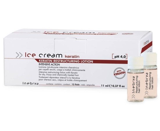 Лосьон для волос с кератином Inebrya Keratin Restructuring Lotion, 12x11 ml, изображение 3 Лосьон для волос с кератином Inebrya Keratin Restructuring Lotion, 12x11 ml, изображение 3