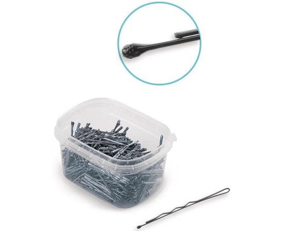 Невидимки для волосся фрезеровані чорні з одною кулькою SPL 70911, фото _ab__is.image_number.default