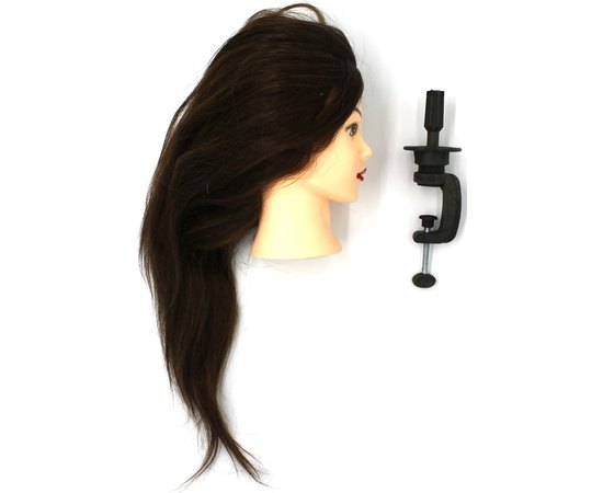 Учебный манекен с натуральными волосами шатен 50-55 см + штатив SPL 918/A-4, изображение 2