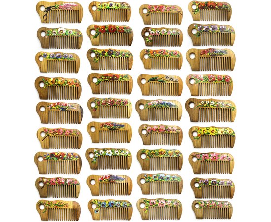 Гребінь для волосся дерев'яний художній розпис 1557, фото _ab__is.image_number.default