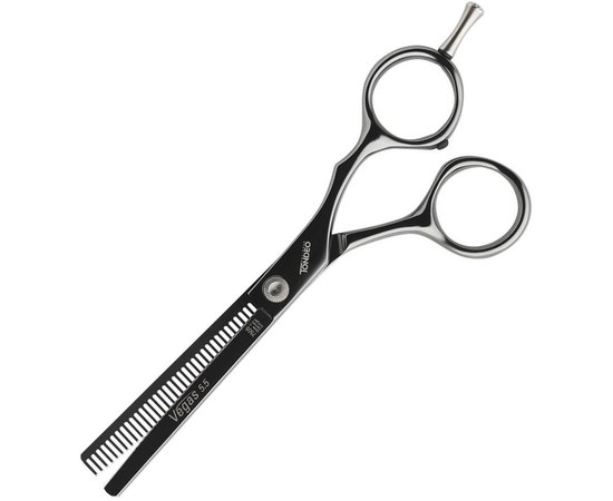 Tondeo Vegas Offset Black Effi 5.5 Ножиці перукарські філірувальні, фото 