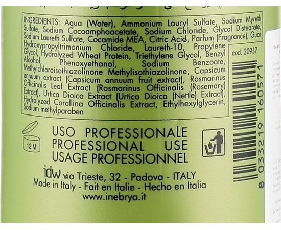 Шампунь против выпадения волос Inebrya Shampoo Energy, изображение 5