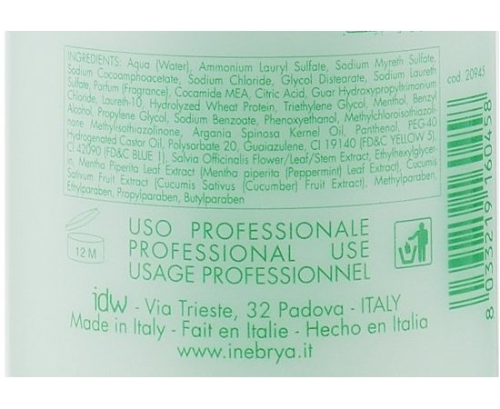 Inebrya Shampoo Refreshing-Mint Шампунь освіжаючий з м'ятою, фото _ab__is.image_number.default