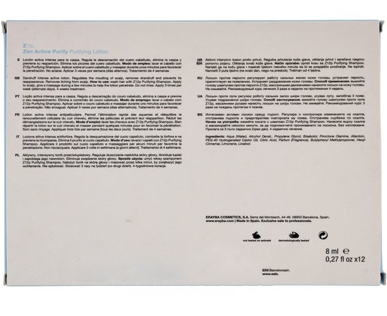 Ампулы против перхоти Erayba Z18p Purifying.