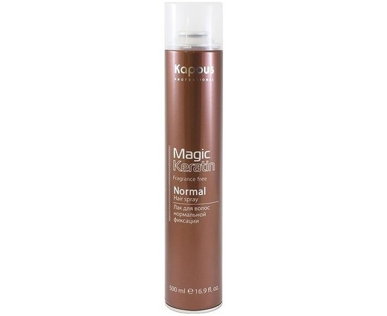 Лак аэрозольный лак нормальной фиксации с кератином Kapous Professional Magic Keratin, 500 ml, изображение 3