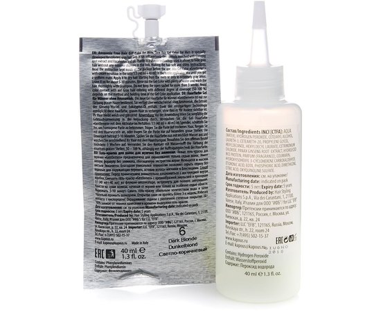 Гель-краска для волос для мужчин безаммиачная Kapous Professional Gentlemen, 2x40 ml, изображение 3