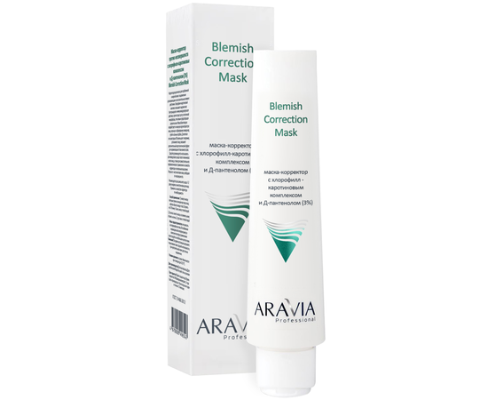 Маска-коректор проти недосконалостей з хлорофіл-комплексом каротину і Д-пантенолом 3% Aravia Professional Blemish Correction Mask, 100 ml, фото _ab__is.image_number.default
