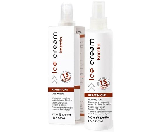 Многофункциональный спрей с кератином 15 в 1 Inebrya Keratin One Multi-Action, 200 ml, изображение 4
