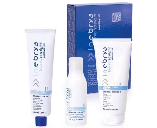 Набор для химического выпрямления волос Inebrya Bionic Straight Ammonia Free Straightening System 3 Steps Kit, изображение 3