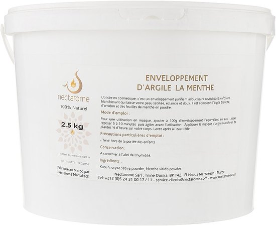 Обертывание белая глина + мята для тела Nectarome Enveloppement d’argile a la Mente, изображение 2
