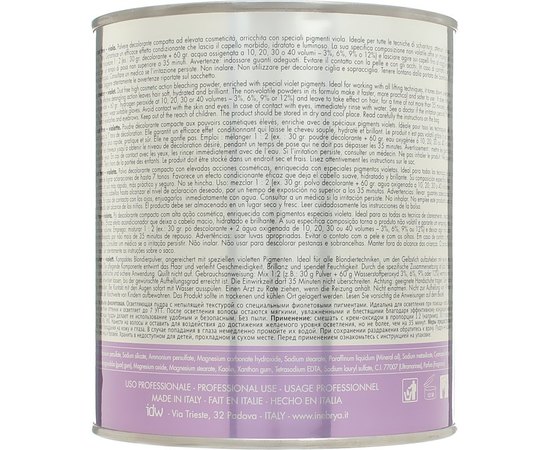 Осветляющая пудра фиолетовая, беспылевая Inebrya Dust Free Lightening Powder Violet, 500 g, изображение 2