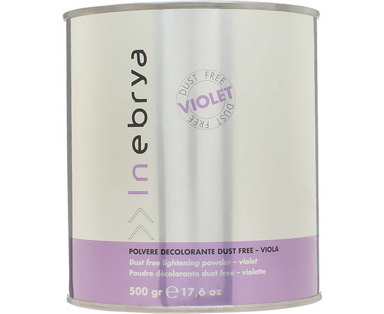 Осветляющая пудра фиолетовая, беспылевая Inebrya Dust Free Lightening Powder Violet, 500 g