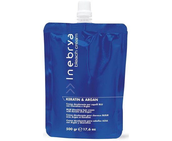 Освітлюючий крем Inebrya Blue Bleaching Hair Cream Keratin and Argan, 500 g, фото 
