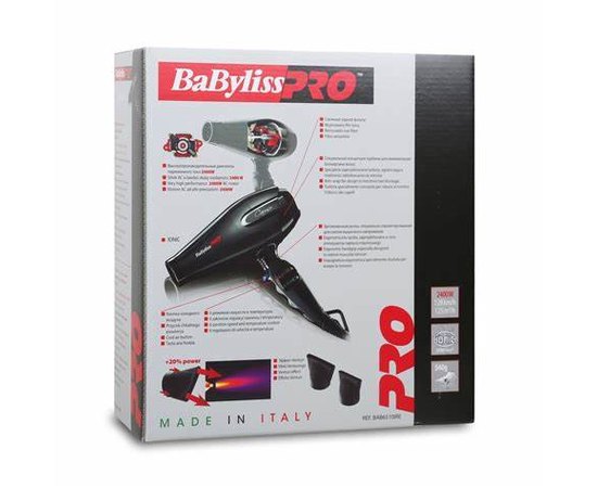 Фен для волос BaByliss PRO BAB6520RE Caruso, 2400 W, изображение 6 Фен для волос BaByliss PRO BAB6520RE Caruso, 2400 W, изображение 6