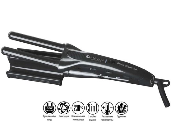 HairWay Black Diamond 04125 3 в 1 Плойка хвиля, фото _ab__is.image_number.default