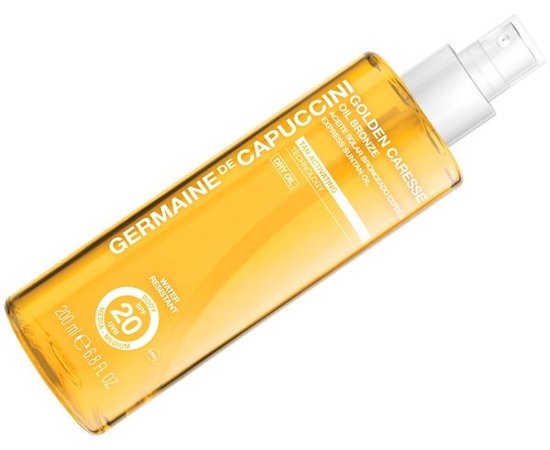 Сухое масло для экспресс-загара SPF20 Germaine de Capuccini Golden Caresse Oil Bronze Express Suntan Oil, 200 ml, изображение 2 Сухое масло для экспресс-загара SPF20 Germaine de Capuccini Golden Caresse Oil Bronze Express Suntan Oil, 200 ml, изображение 2