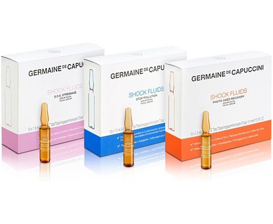 Сыворотка для восстановления и борьбы с фотостарением Germaine de Capuccini Options Shock Fluids Photo-Aged Recovery, 10x1,5 ml, изображение 4