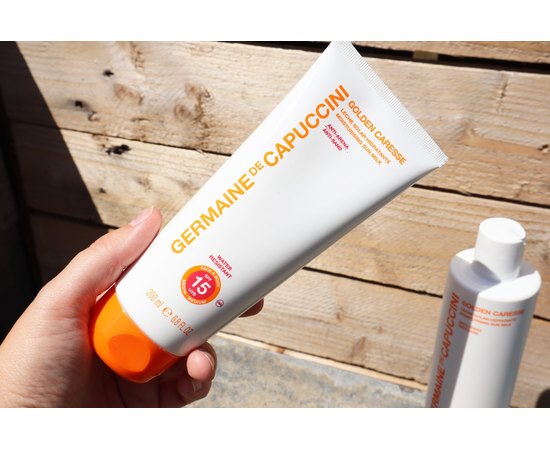 Защитное увлажняющее молочко SPF15 Germaine de Capuccini Golden Caresse  Moisturising Sun Milk, 200 ml, изображение 3