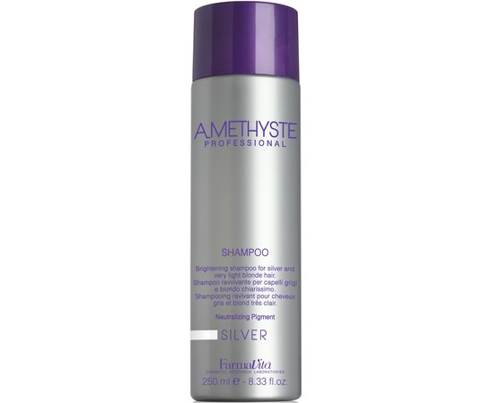 Оживляющий шампунь для седых и светлых волос Farmavita Amethyste Silver Shampoo.