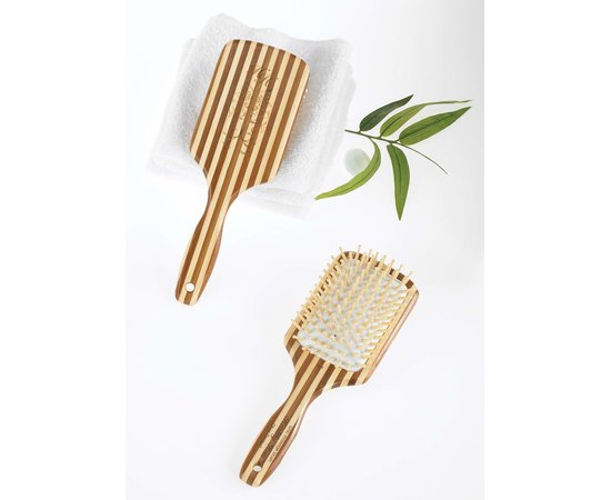 Щетка для волос массажная бамбуковая большая Olivia Garden Healthy Hair Large Paddle, изображение 4