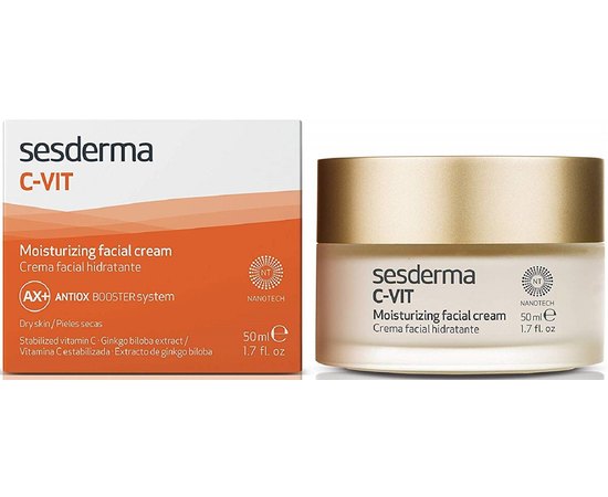 Sesderma C-VIT Moisturizing Face Cream Зволожуючий крем проти зморшок, 50 мл, фото 