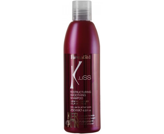 Выпрямляющий шампунь с кератином Farmavita K.Liss Restructuring Smoothing Shampoo.