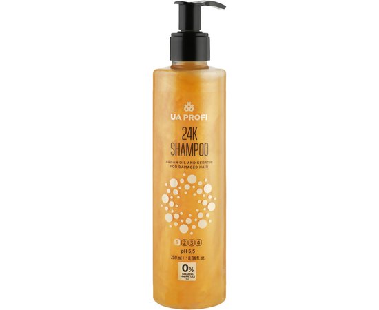 Шампунь 24К для поврежденных волос UA Profi 24K Shampoo, 250 ml