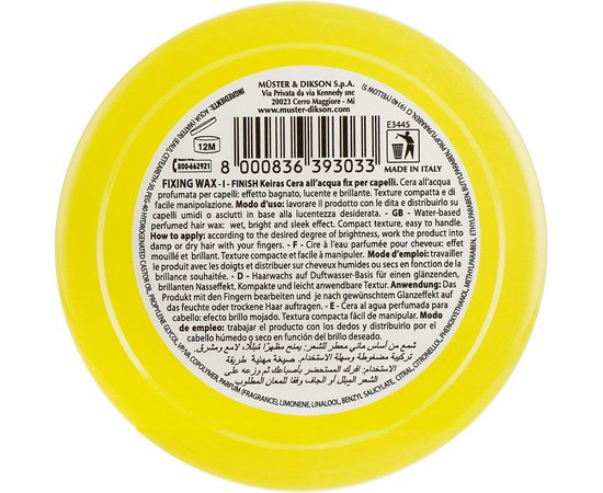Воск на основе ароматизированной воды Dikson Finish Keiras Water Based Fixing Wax For Hair, 100 ml, изображение 4