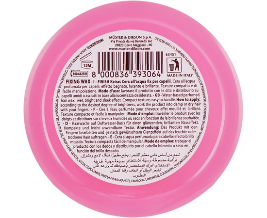 Воск на основе ароматизированной воды Dikson Finish Keiras Water Based Fixing Wax For Hair, 100 ml, изображение 6