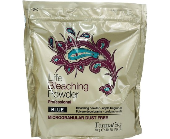 Обесцвечивающая пудра голубая Farmavita Life Bleaching Blue.