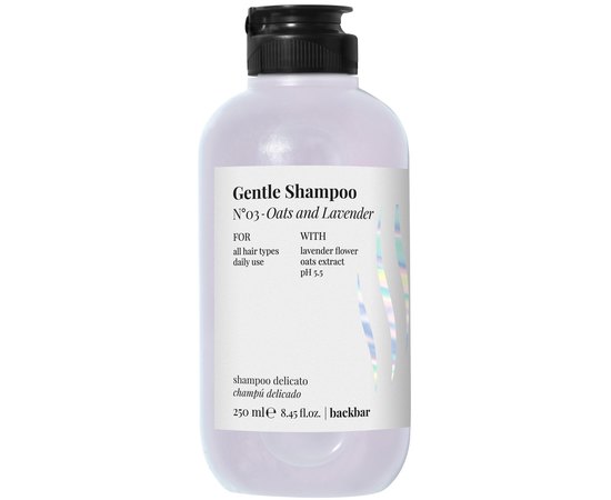 Шампунь для ежедневного использования Овес и лаванда Farmavita Back Bar Gentle Shampoo Oats and Lavender №03.