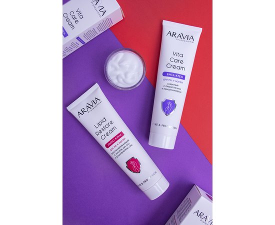 Вита-крем для рук и ногтей защитный с пребиотиками и ниацинамидом Aravia Professional Vita Care Cream, 100 ml, изображение 5