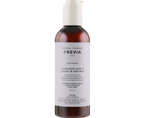 Дефайнер от запутывания с антистатиком Previa Borage Glycerides Anti-Frizz Leave-in Definer, 200 ml.