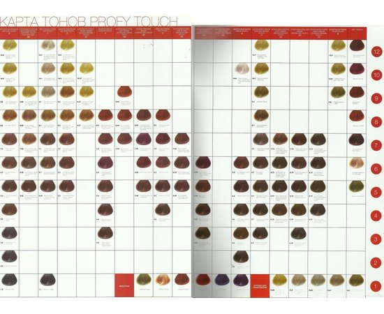 Крем-краска для волос Concept Professionals Profy Touch Палитра оттенков, 100 ml, изображение 5