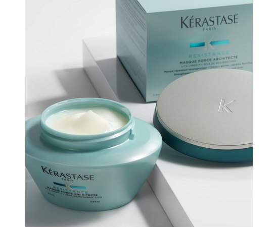 Восстанавливающая маска для сильно поврежденных волос Kerastase Force Architecte Masque, 200 ml, изображение 5 Восстанавливающая маска для сильно поврежденных волос Kerastase Force Architecte Masque, 200 ml, изображение 5
