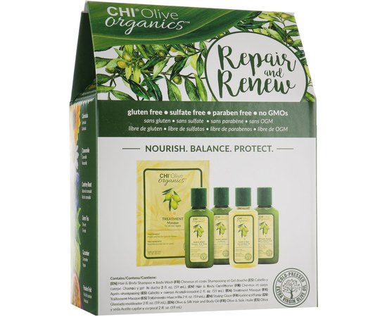 Дорожный набор оливковый для волос и тела CHI Olive Organics Hair And Body Travel Kit, изображение 2
