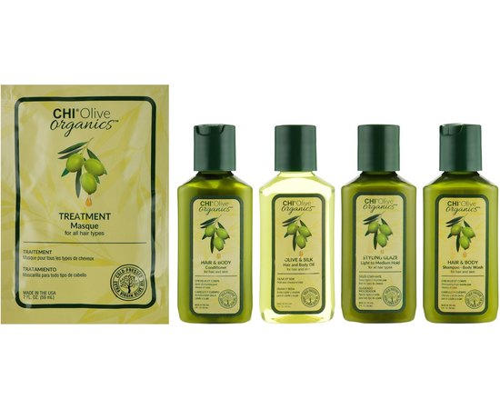 Дорожный набор оливковый для волос и тела CHI Olive Organics Hair And Body Travel Kit