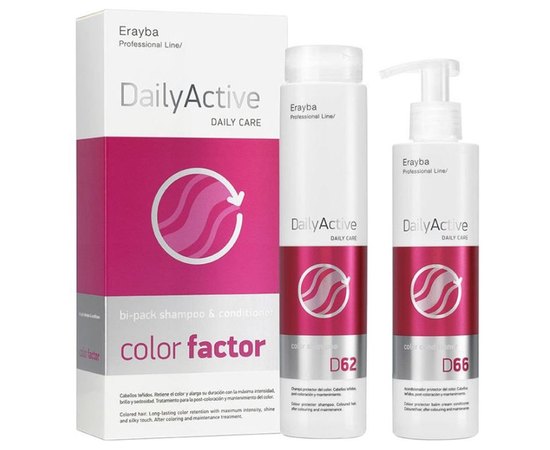 Erayba D62/D66 Color Factor Набір cерии для догляду після фарбування, 2 шт х 250 мл, фото _ab__is.image_number.default