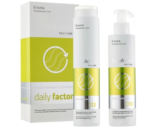 Erayba D12/D16 Daily Factor Набір cерии щоденний догляд для всіх типів волосся, 2 шт х 250 мл, фото _ab__is.image_number.default